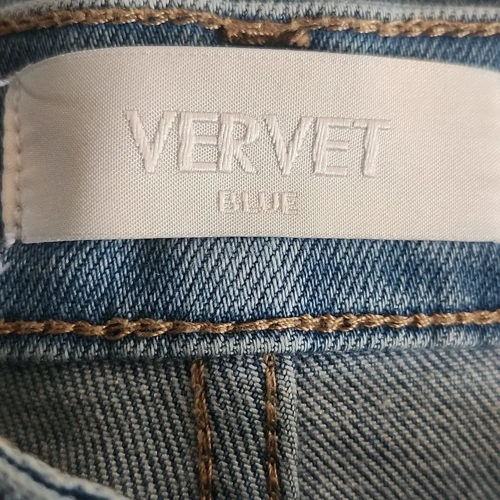 Vervet Blue, Light Blue Wash, Distressed, High Rise, Skinny Jeans, 25